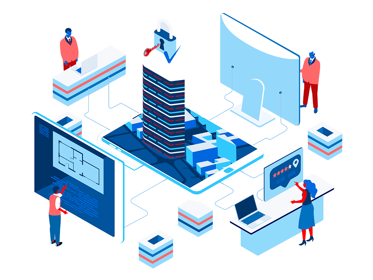 Illustration of secure and connected business systems